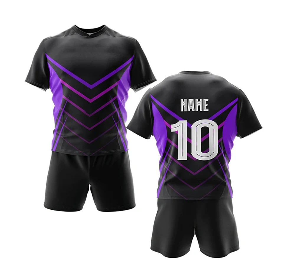 Polyester Quick Dry Stretchable Rugby Uniform in Team Uniforms Sportswear Uniforms Professional Quality rugby jersey Shorts Set
