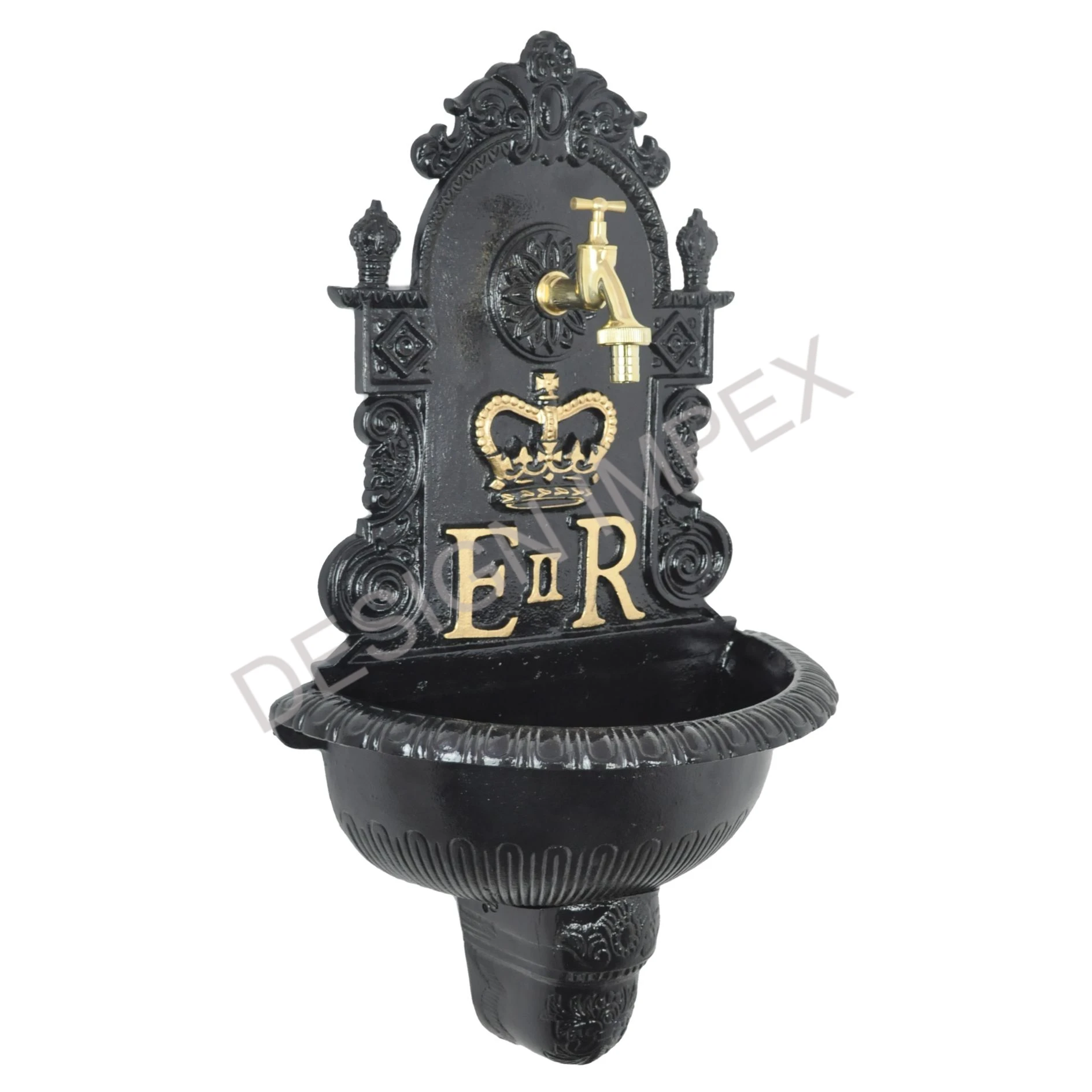 ER Wall Fountain with Basin Cast Aluminium Antique Style