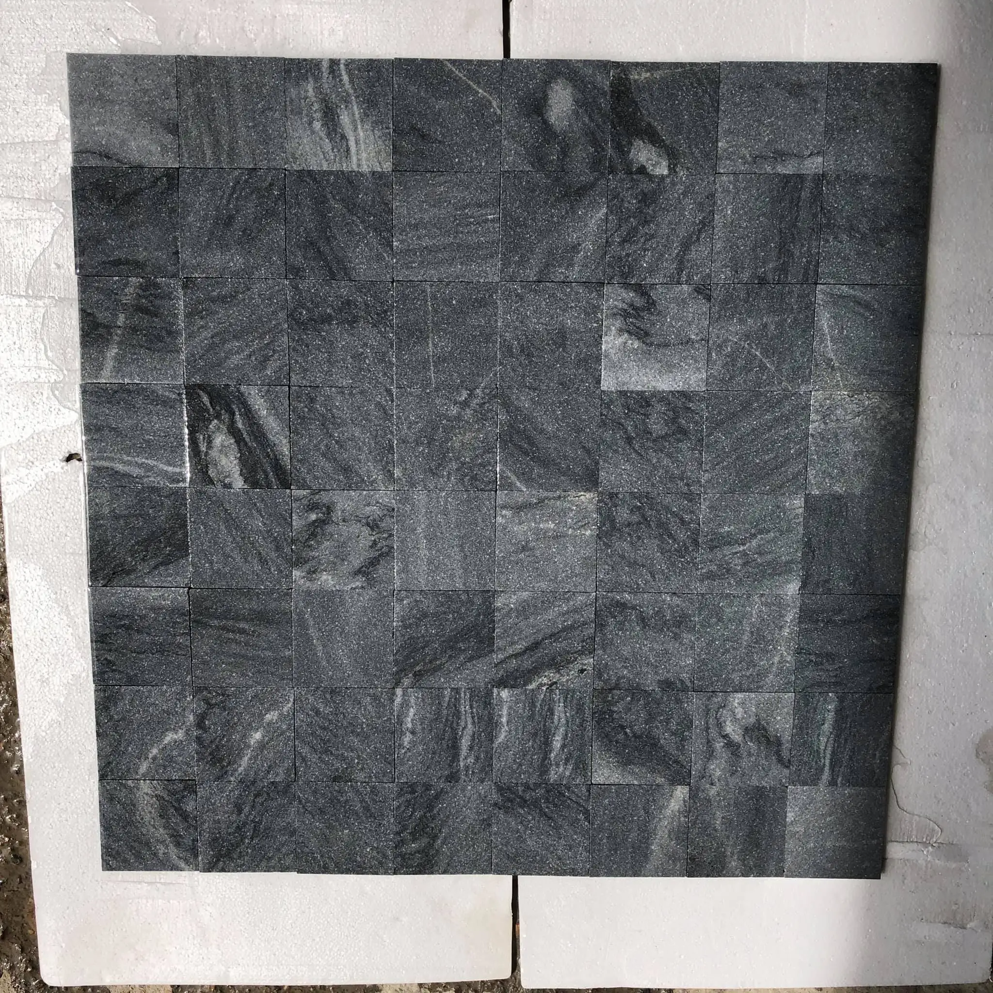 Vietnam Blue Stone Honed Tiles - Semi Polished Surface Natural Stone Color - Dark Sparkle Grey