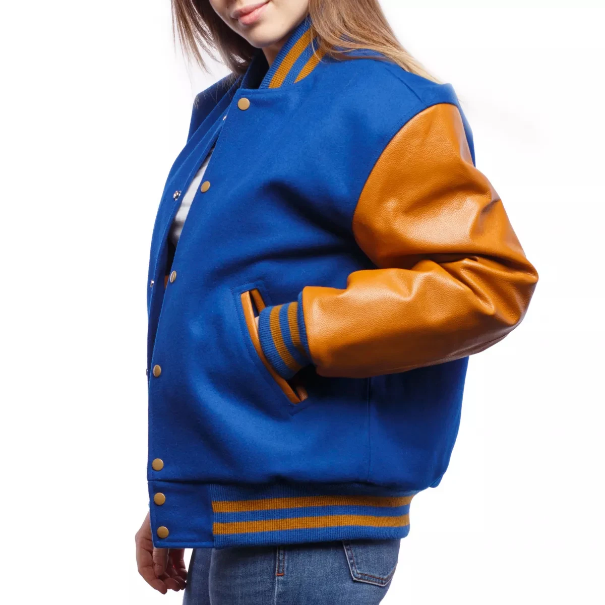 custom logo women wool fleece pink jacket cheap blank Collage Jacket for girls plain letterman baseball varsity jackets