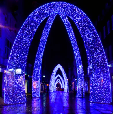 OEM Outdoor Garden Tunnel Square Metal Led Light Entrance Decorative Christmas Archway Event Door Holiday Arch For Party