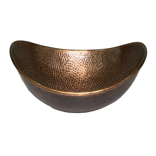 Hottest Selling Customized Copper Sink Unique Wash Basin Hammered Design Copper Sink  Bathroom Sink
