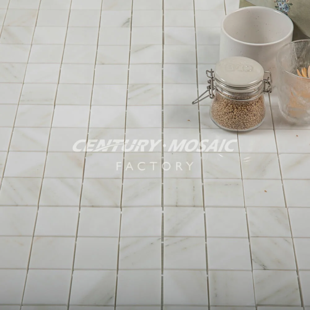 Оптовая продажа, мозаичная плитка из белого мрамора Lasa Calacatta с золотыми прожилками