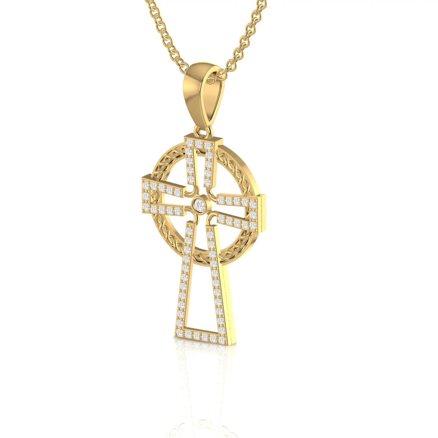 14kt Solid Real Diamond White Gold Religious Charm Cross Pendant Fine Jewelry For Women Birthday Gift Trendy New Collection