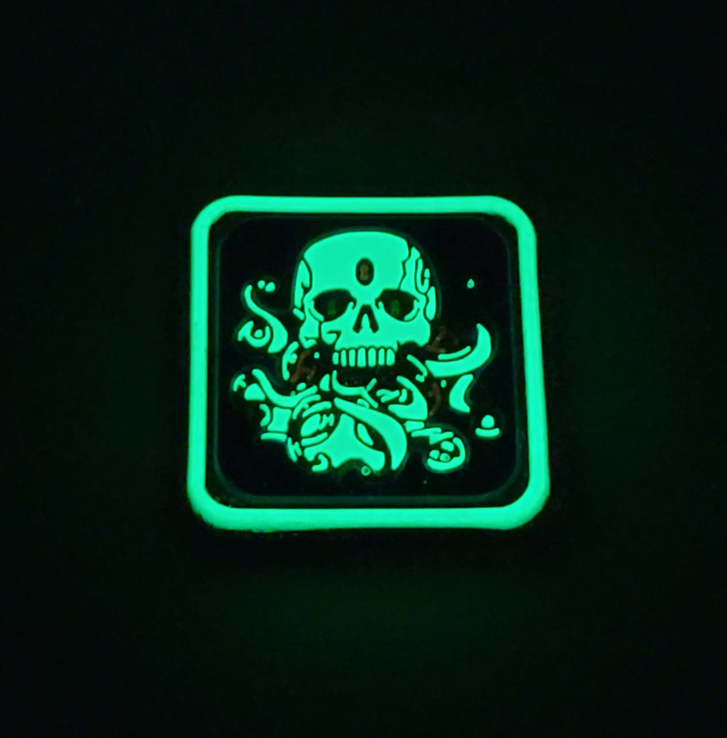 PVC patches 3D Glow In Dark on PVC Patches High Quality Rubber Custom 3D Glow In Dark iron on PVC Patches