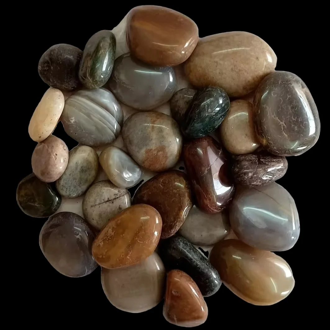 Most Selling Natural Stone Polished Mixed Color Decorative River Stone Pebble for Hoem and Garden Decoration