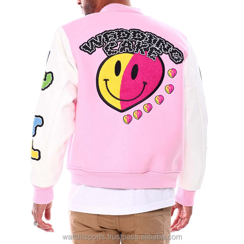 OEM Wholesale Bulk bomber letterman varsity jacket for men hot-selling chenille embroidery leather sleeves baseball Jackets