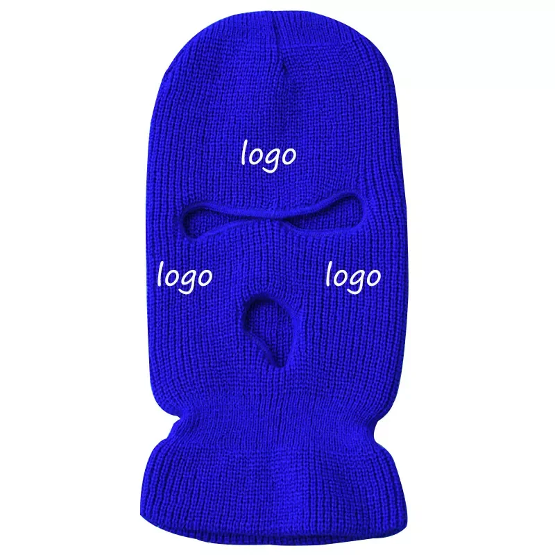 Designer Custom Embroidery Logo Full Face Cover Rapper Bandit Knit Skimask Embroidered Balaclava Ski Mask
