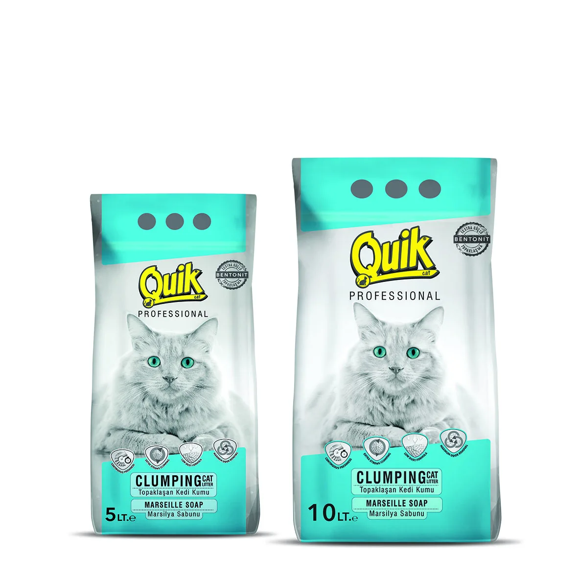 Cat Litter Sand made in Turkey QUIK-BENTONITE CAT LITTER 10 LT BABY POWDER 0,6-2,25 MM