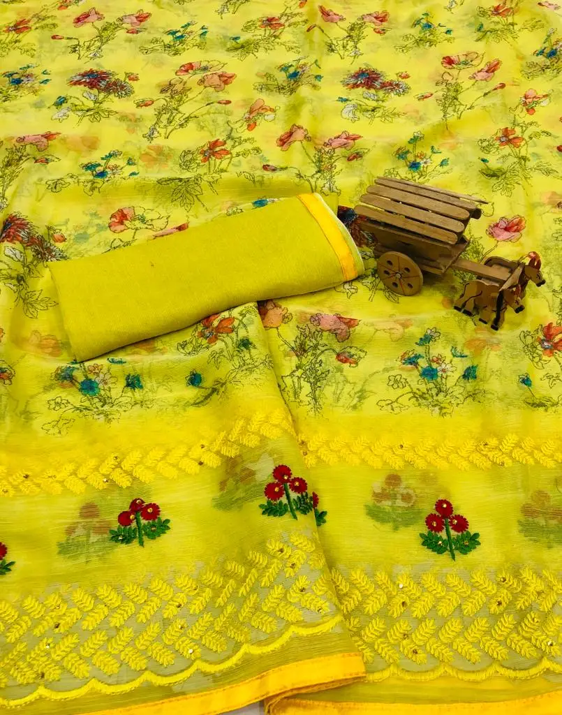 Indian chiffon saree / sari for women latest design