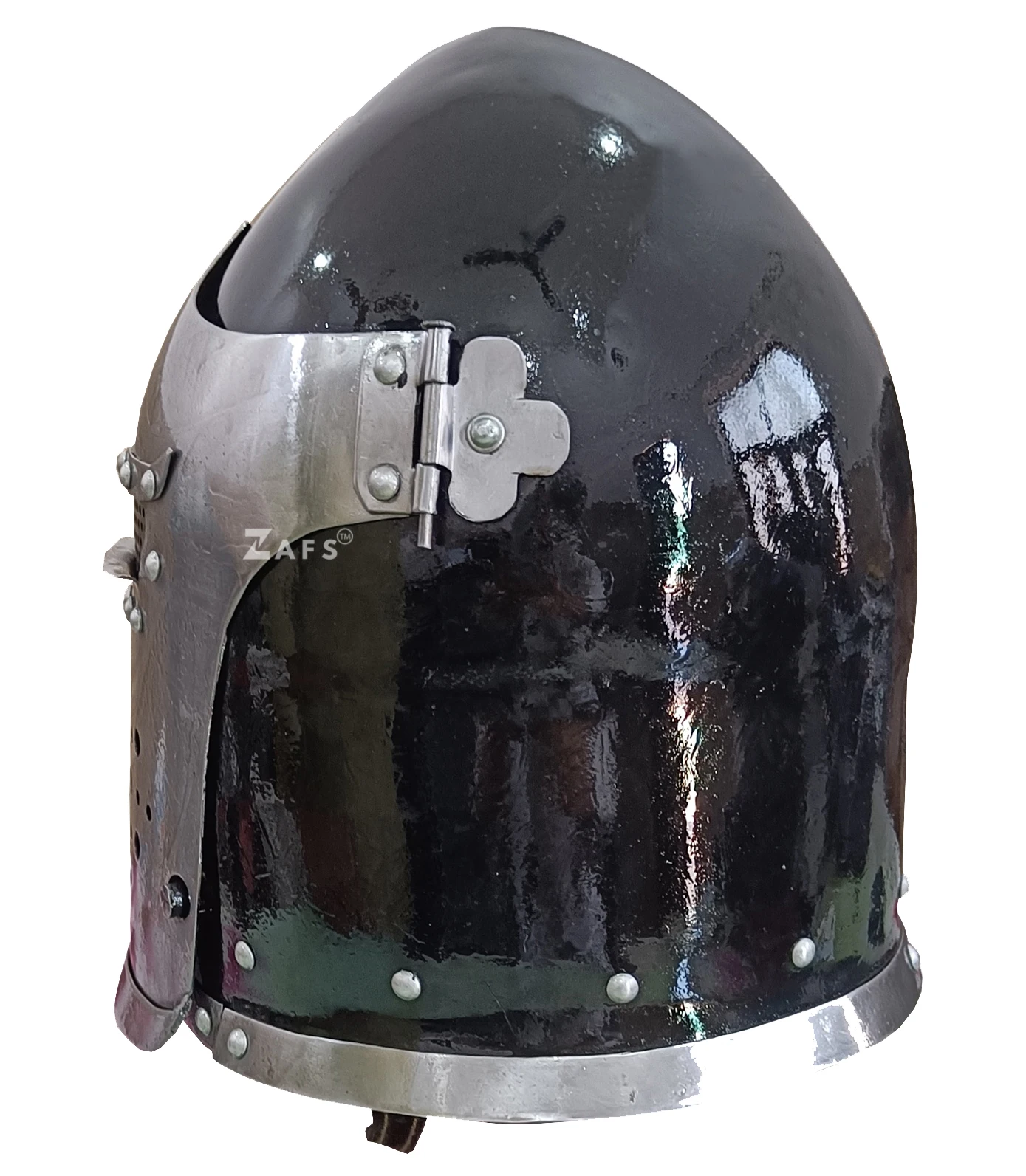 Medieval Barbuta Helmet Great Knight Templar Helmet for SCA 18GA Great Helmet Collectible Medieval Armor