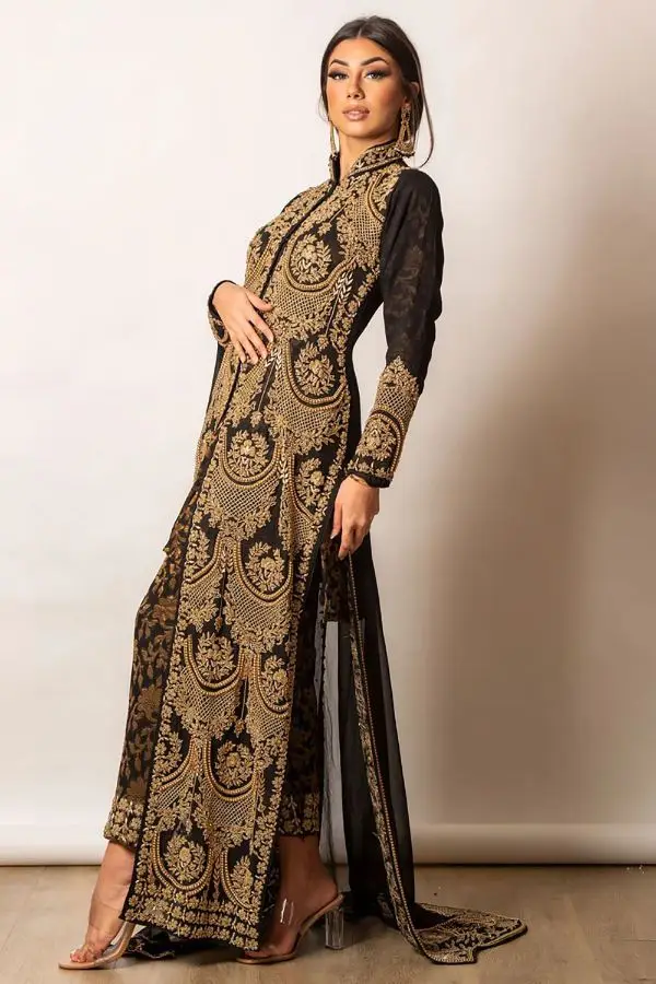 Новый дизайнерский пенджаби женская одежда индийские брюки Kurti Dupatta набор сальвар камиз белый черный цвет оптовая продажа