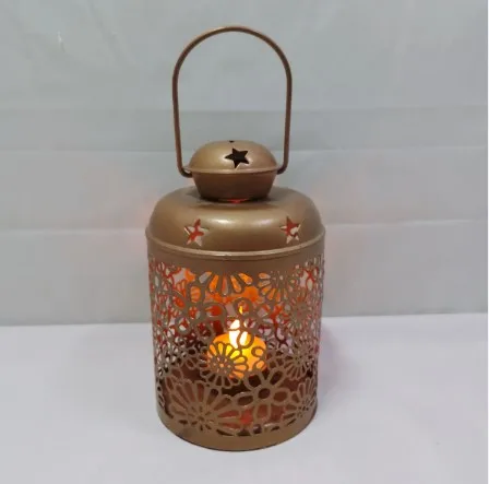 Candle Lantern Hanging DecorHandcrafted Moroccan Table Lantern Lamp Tiffany Style Table Light With Gold Metal