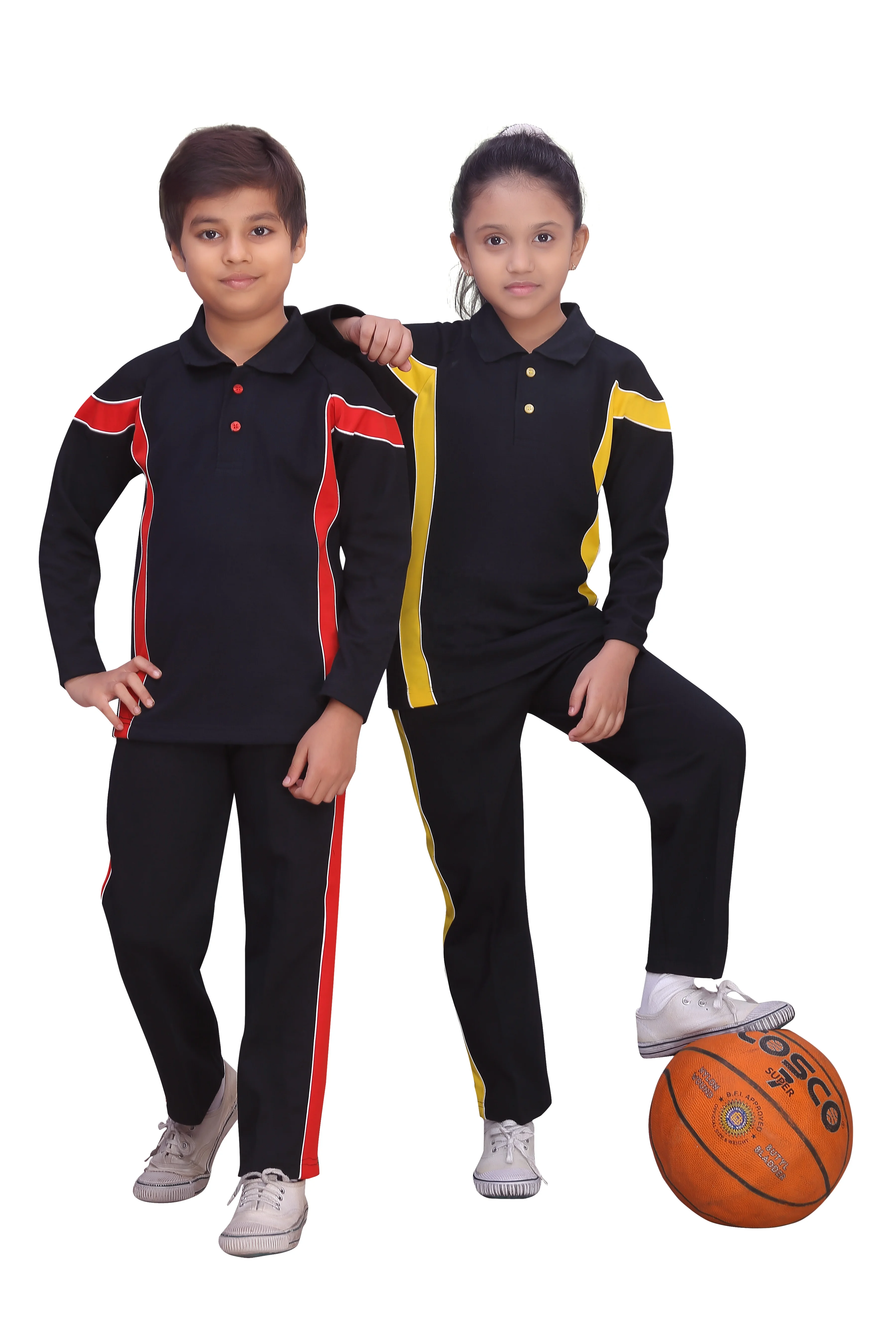 School Students Sports Uniforms Manufacturer Boys Stripes Style Jacket With Track Pant Set