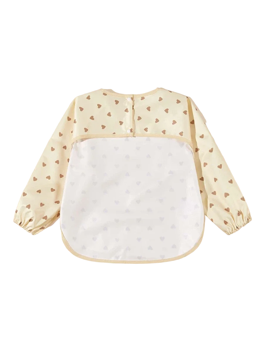 Wholesale Printed or Blank Pattern Low-Priced Polyester Baby Bib Apron Long-Sleeve Waterproof Reusable Washable for Toddlers