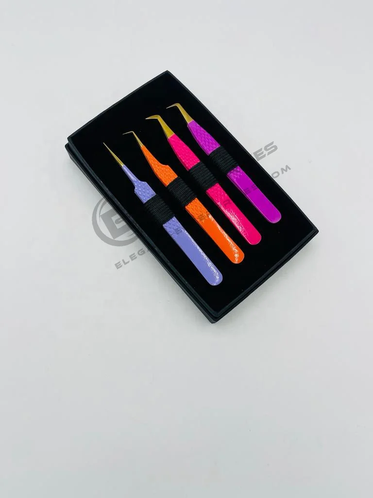 Full Set Of Eyelash Extension Tweezers Very High Quality Eyelash Tweezers Stainless Steel Customized Private Label