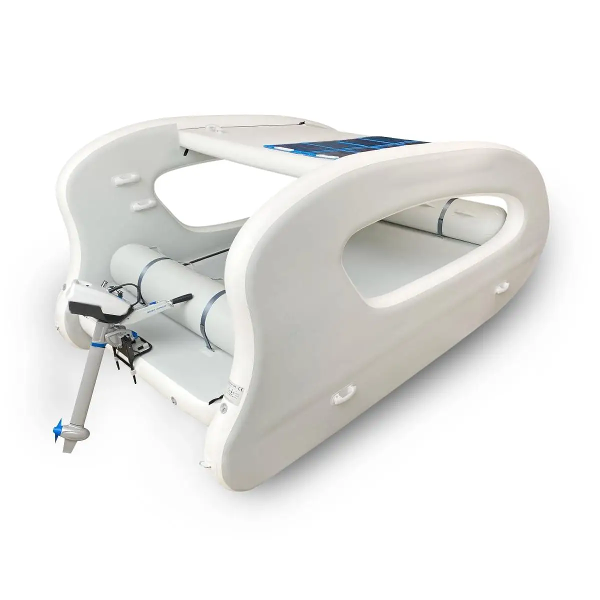 XSNELL Outdoor water play leisure electric inflatable boat house solar charging inflatable solar boat for lake ocean