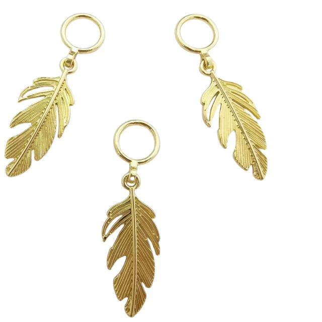 New Design Wholesale Small Metal Charms for Jewelry Underwear Making Gold Feather Pendant Charm