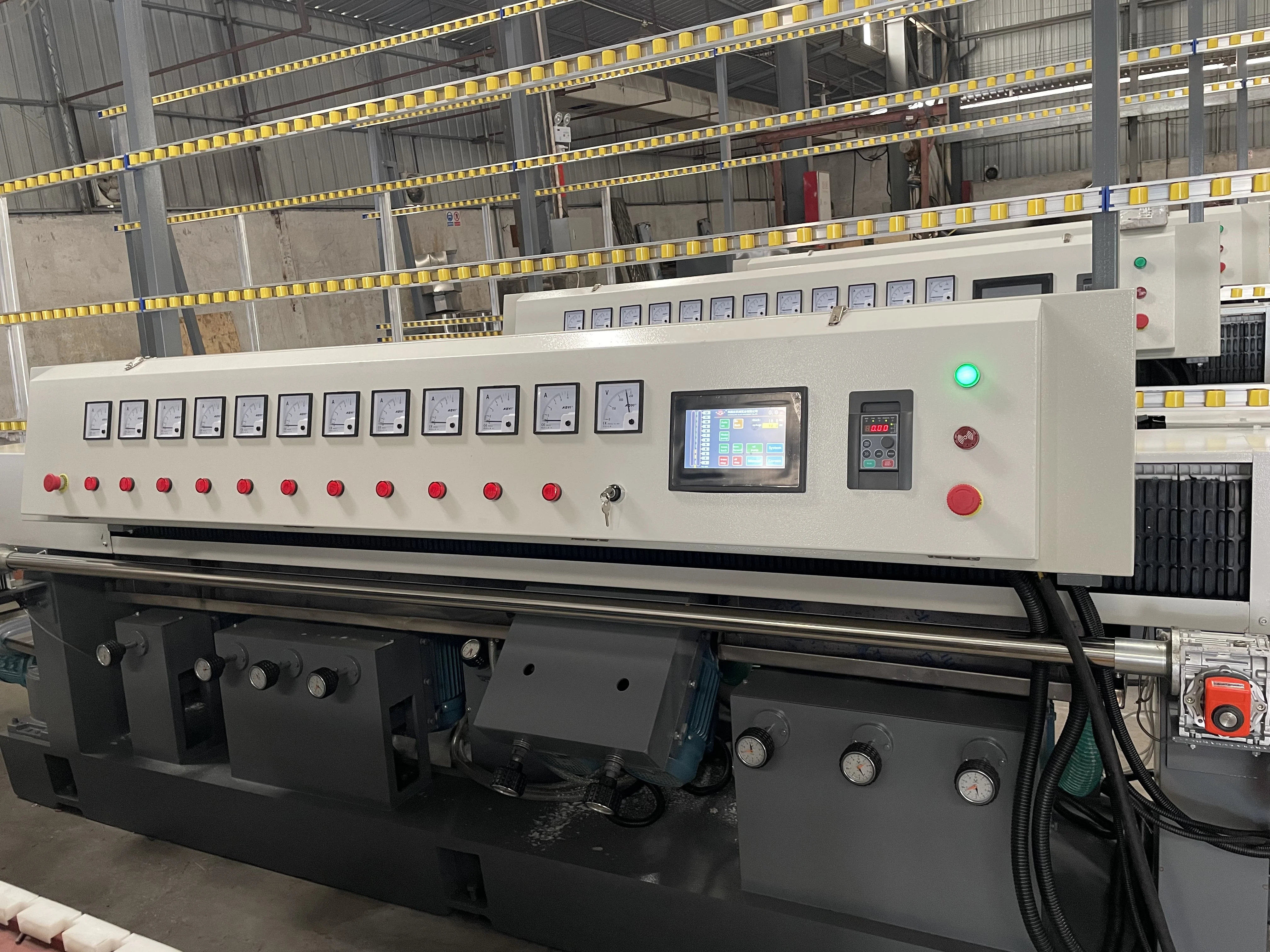 Автоматический контроль PLC 11 моторов машина для тонкой полировки стекла