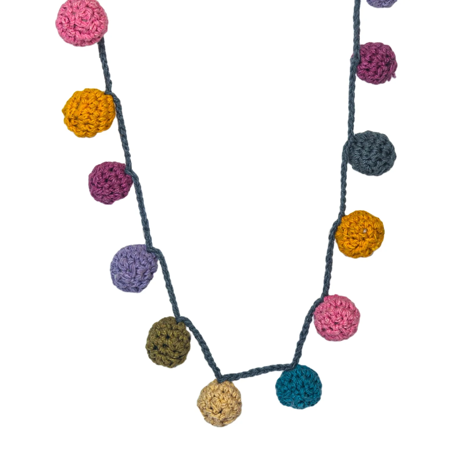 Crochet Colorful Balls Garland Handmade Decorations Ornaments Wall Hanging Decor For Home Office Hotel And Restaurant Holidays