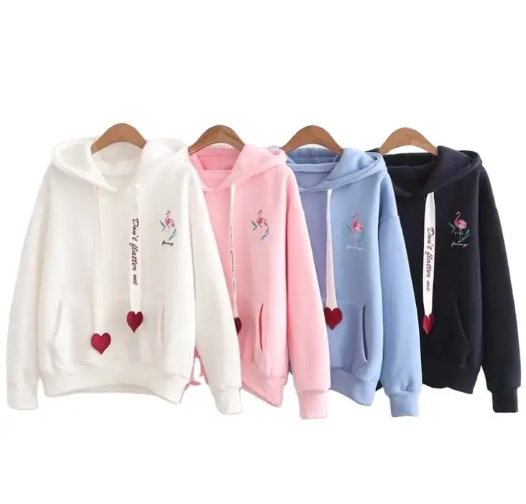Custom Logo pullover sweater with hood woman Comfortable Soft Solid Color hoodies