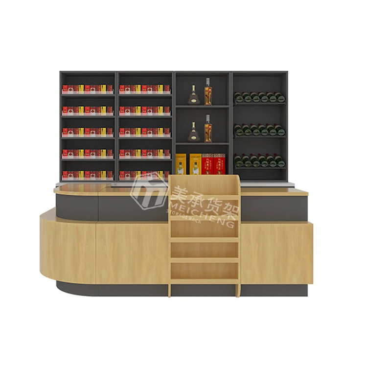 Meicheng Hot Selling Wood Cash Register Wooden Retail Shop Grocery Store Cashier Counters