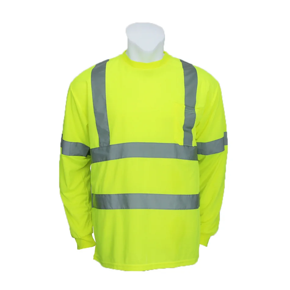 Hi Vis Reflective Long Sleeve Security Safety Shirt Customizable Logo for Road Construction Clothing