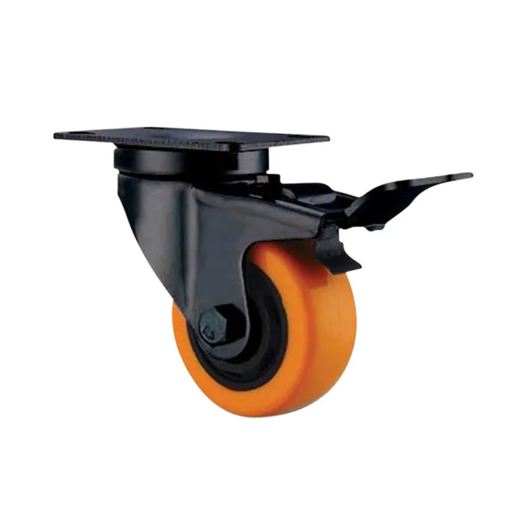SK6-ZZ75108P High Quality Hardware Rotating Noiseless Swivel Caster With Rear Brake
