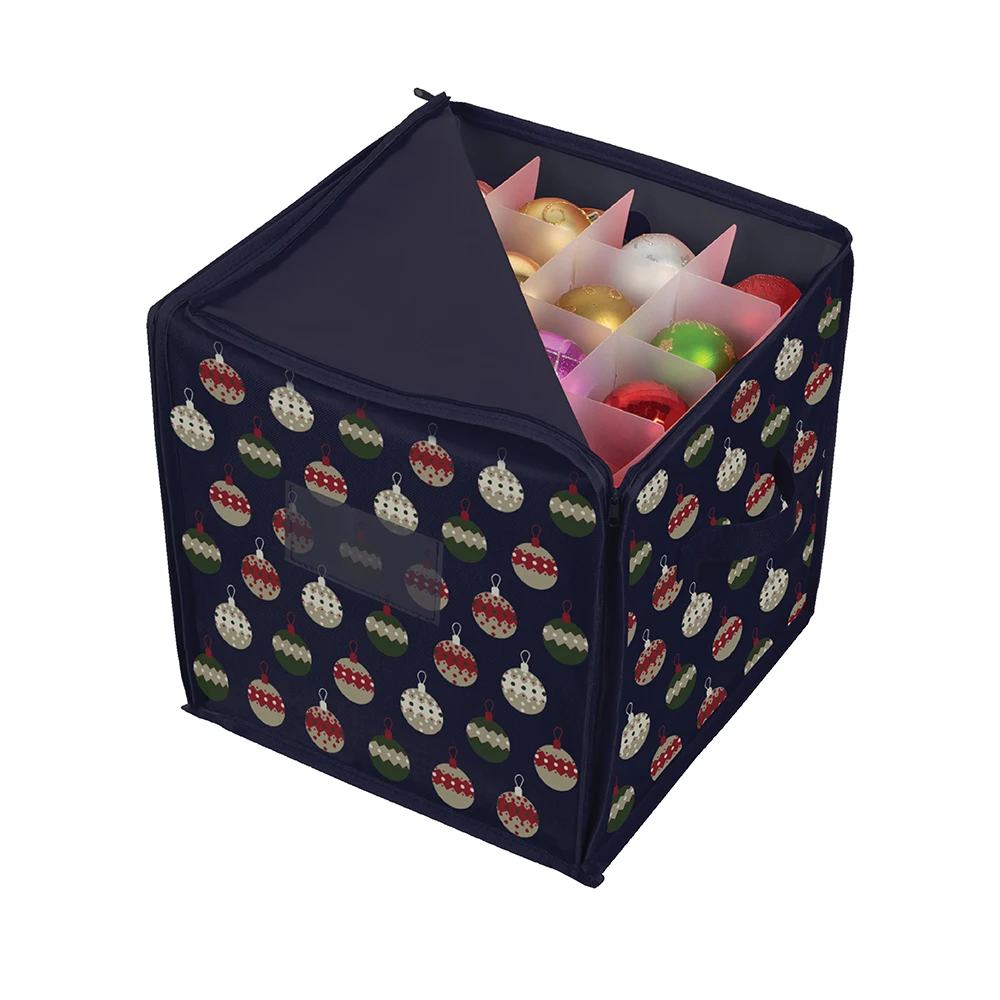China Manufacturer 64 Ornament Christmas Organizer Storage Containers Folding Fabric Christmas Storage Boxes