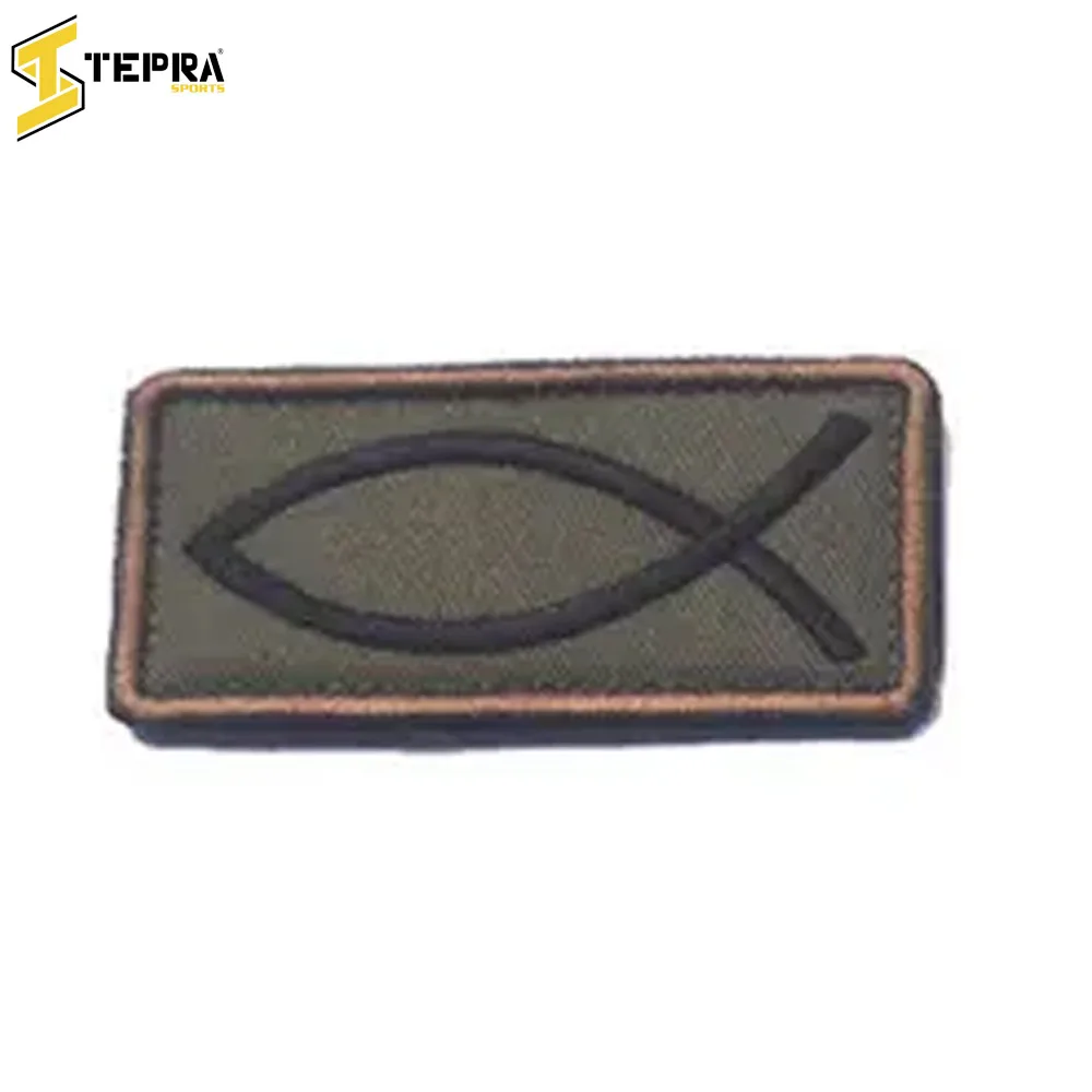 Christian Fish Symbol Tactical Emblem Badges Appliques Embroidered Patches For Clothing BY TEPRA SPORTS