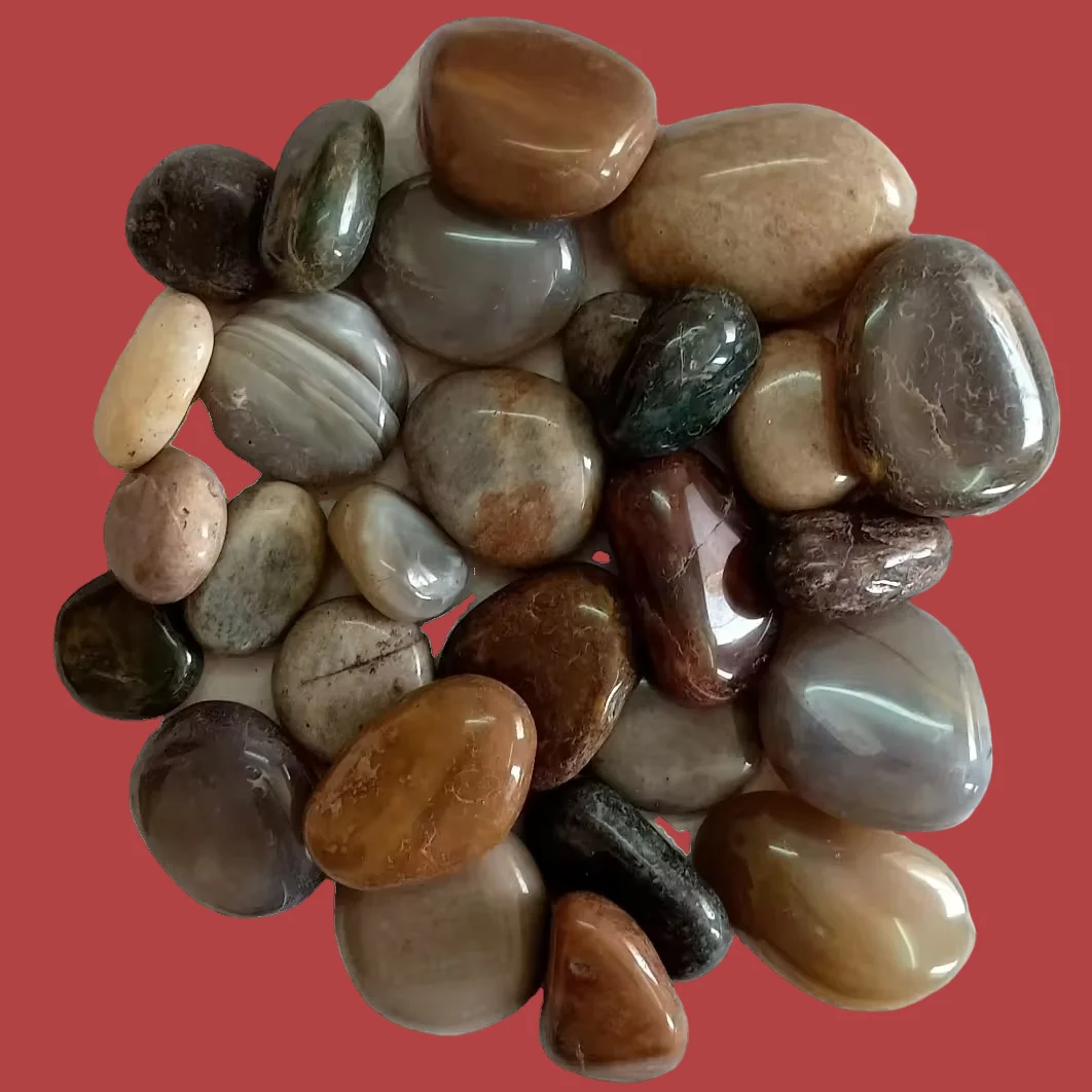 Most Selling Natural Stone Polished Mixed Color Decorative River Stone Pebble for Hoem and Garden Decoration