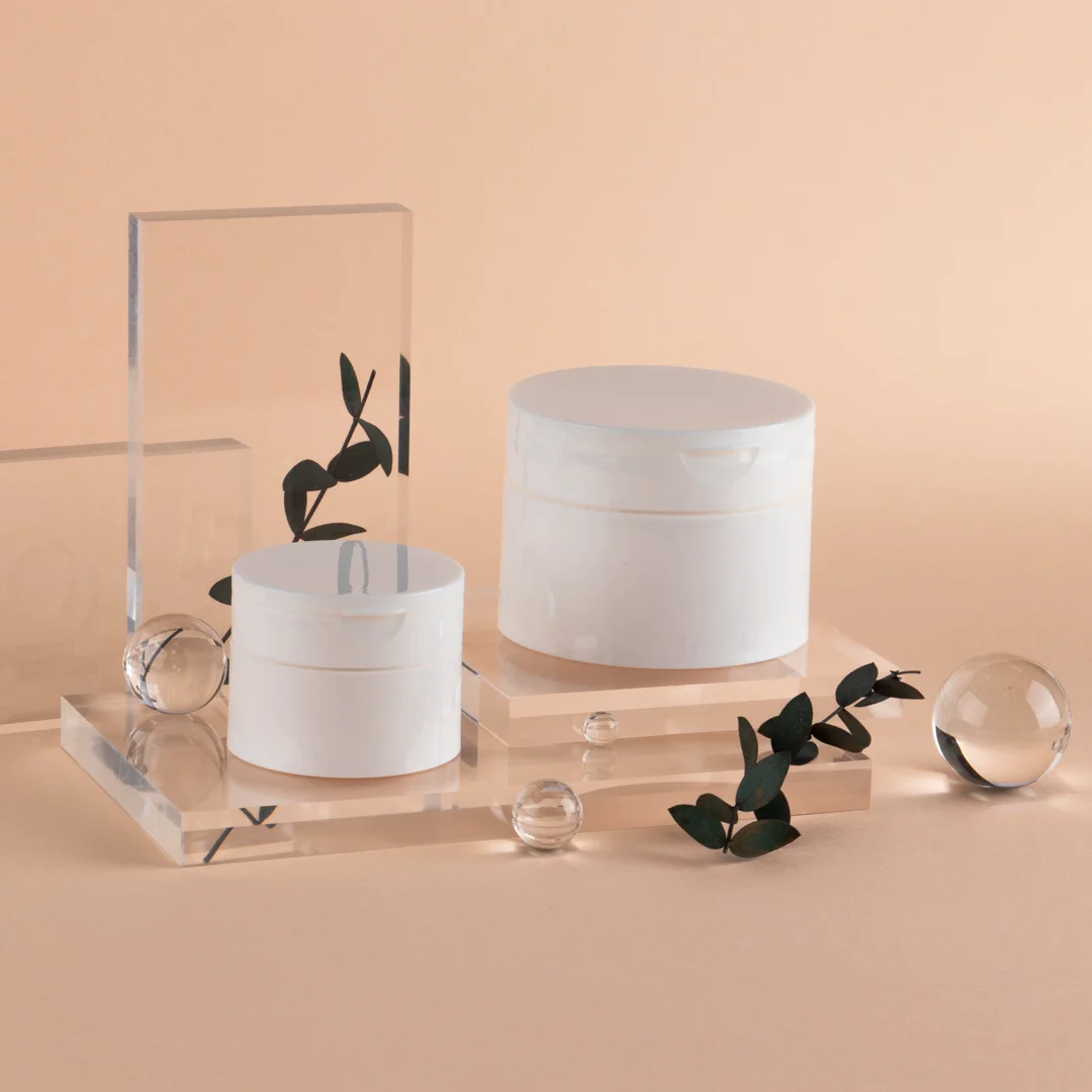 Recycled PP jar cream packaging with flip cap