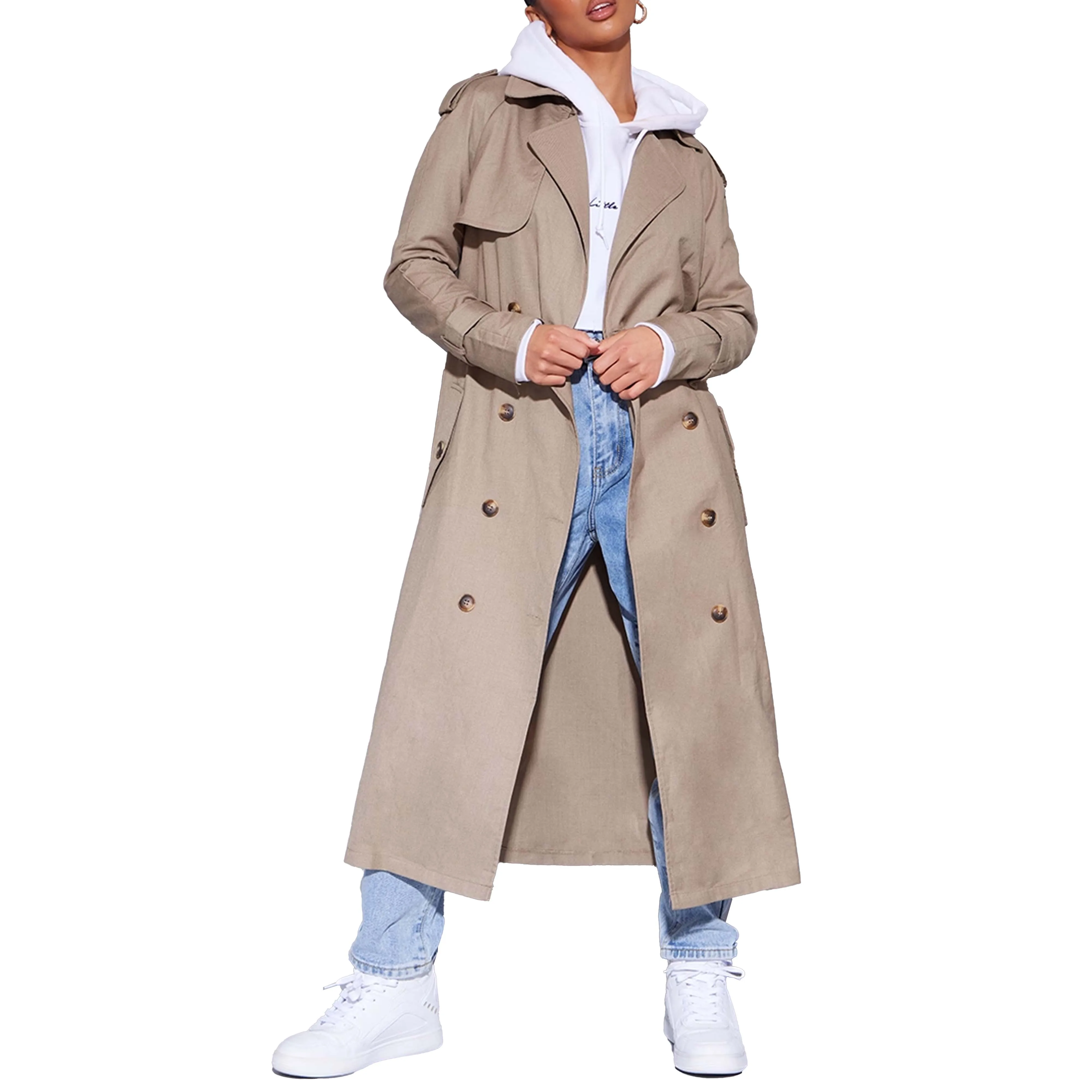 Breathable New arrival 2024 Ladies Autumn Women Pu Custom Long Women Faux Leather Trench Coat for sale