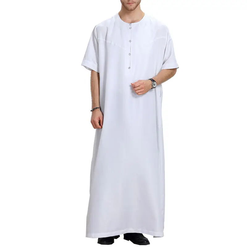 Hot Selling Islamic Clothing Long Sleeve Men Thobe Arab Jubba Zipper Jubba Muslim Saudi Arab Daffah Dubai Thobe For Men 2023