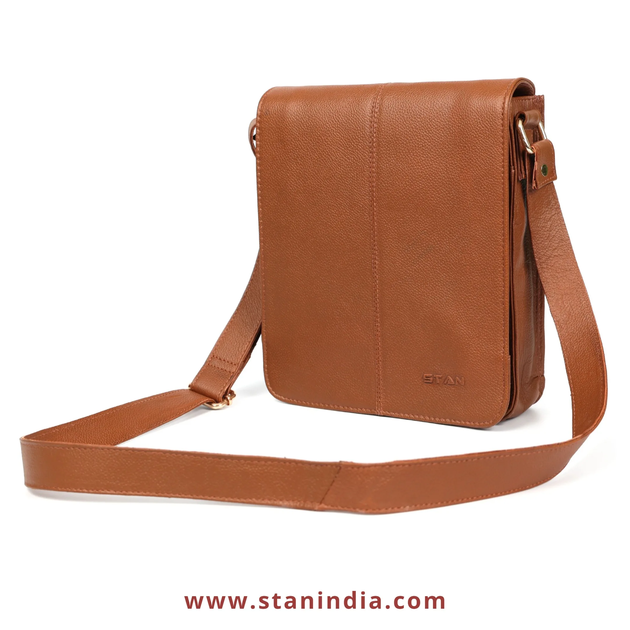 Premium Pebbled Leather Messenger Bag for Men Custom Crossbody with YKK Zipper Genuine Leather Shoulder Bag for Business Travel