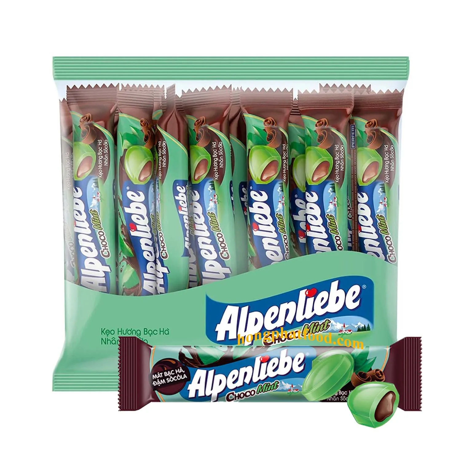 [Вьетнамский экспортер] Alpenlieb твердые конфеты шоколадная мята 416 г поставщик кондитерских изделий Жевательная резка дешевая цена