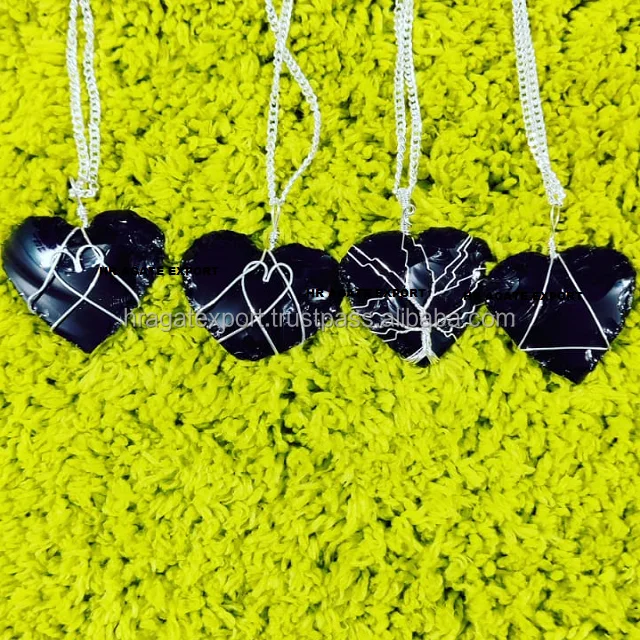 Green Gold Stone Moon Shape Tree Of Life Wire Wrapping Arrowheads Pendant Jewelry Necklace Wrap Arrowhead Pendant