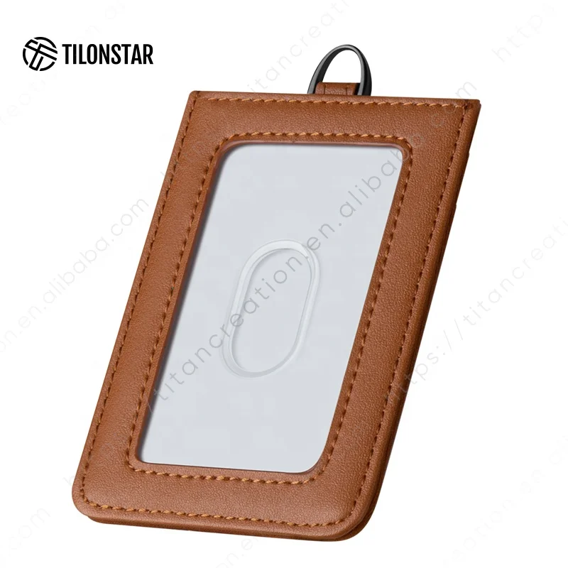 Новый продукт премиум прочная кожаная визитная карточка с именем и разрешением на работу держатель для карт со съемным ремешком шею
