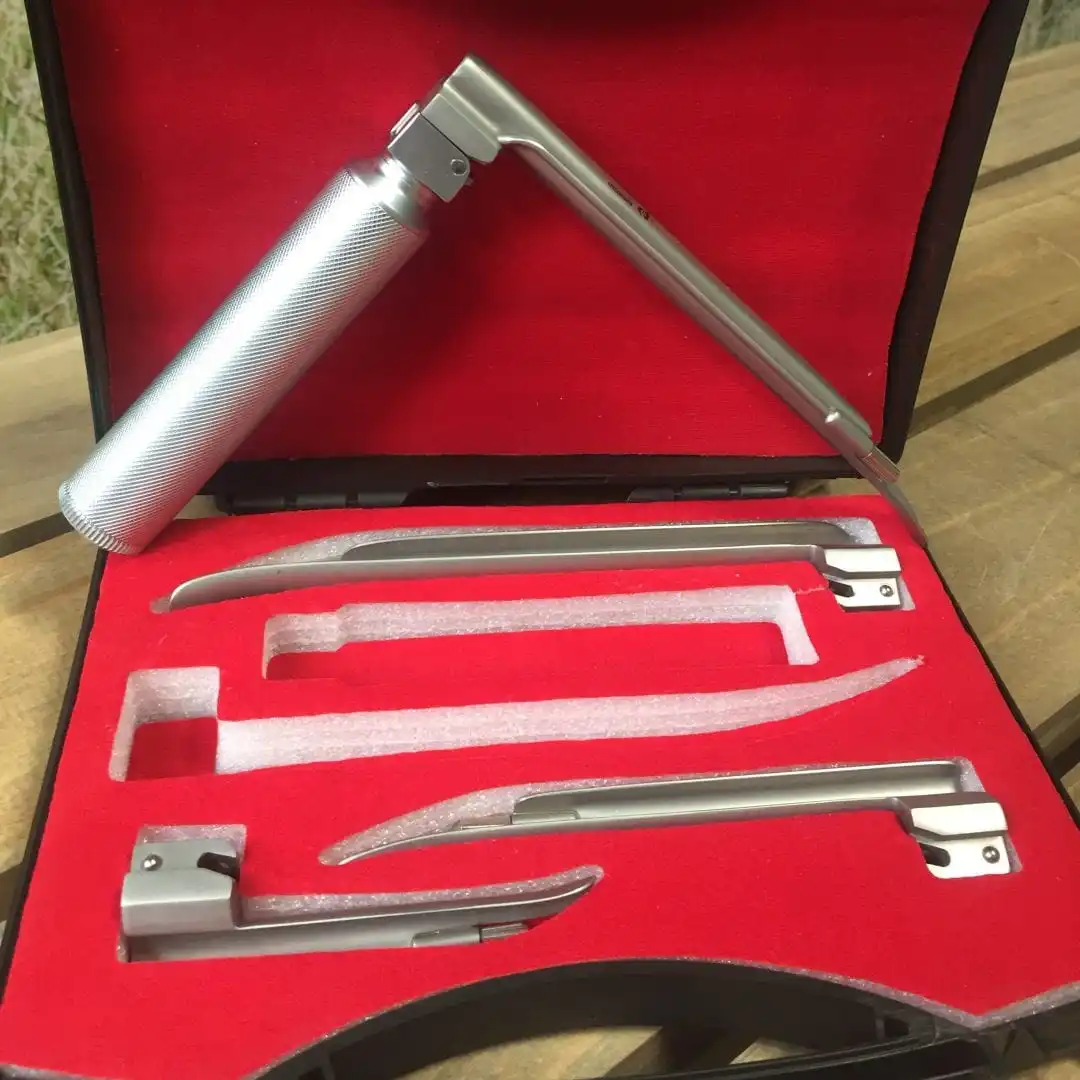 Fiber Optic Laryngoscopes Set Medical Diagnostic Laryngoscopic Intubation Blades Kit 1 2 3 4 Blade Conventional Instruments Sets