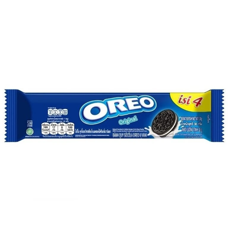 WHOLESALE Mondelez Direct Supplier Biscuit And Cookies Oreo Original 36,8g Vanilla Sweet Crispy Indonesia products. BEST SALE