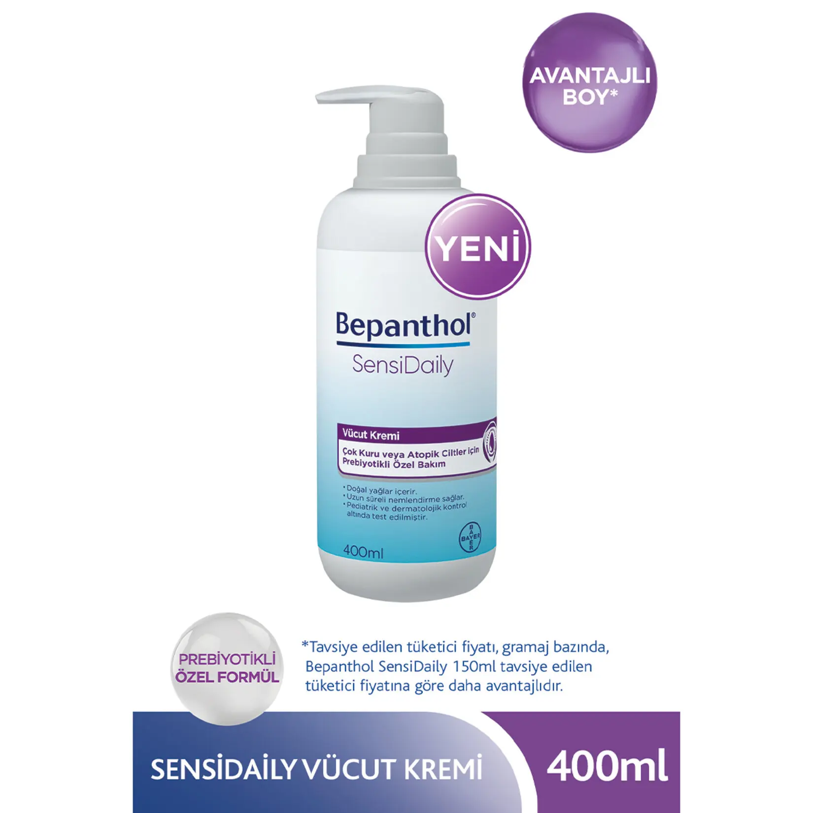 Hot Sale Wholesale Bepanthol SensiDaily Body Cream 400 ml Provitamin B5