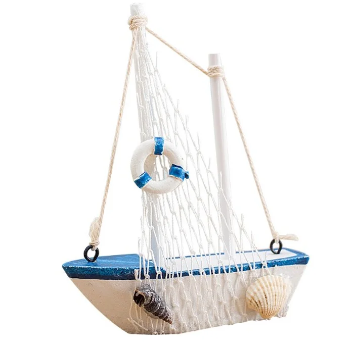 Beach Nautical Mini Wooden Sailing Boat Home Decor