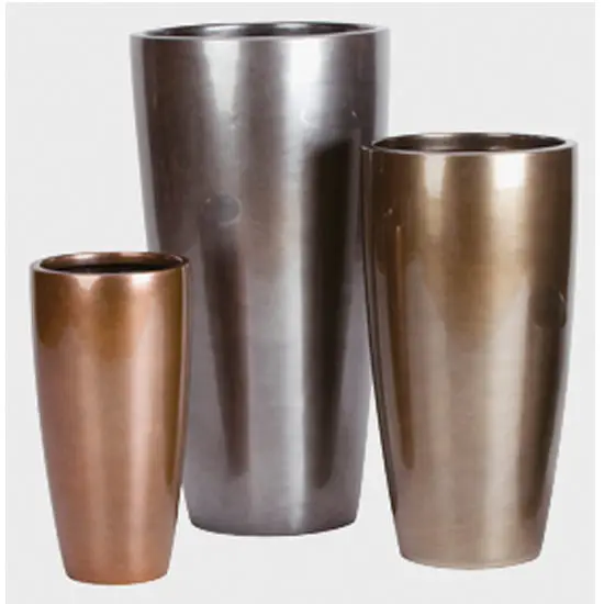 Eco Friendly Galvanized Flowering Planter Pot With Customized Finishing Garden Planter Pot With Tray Set Of Three