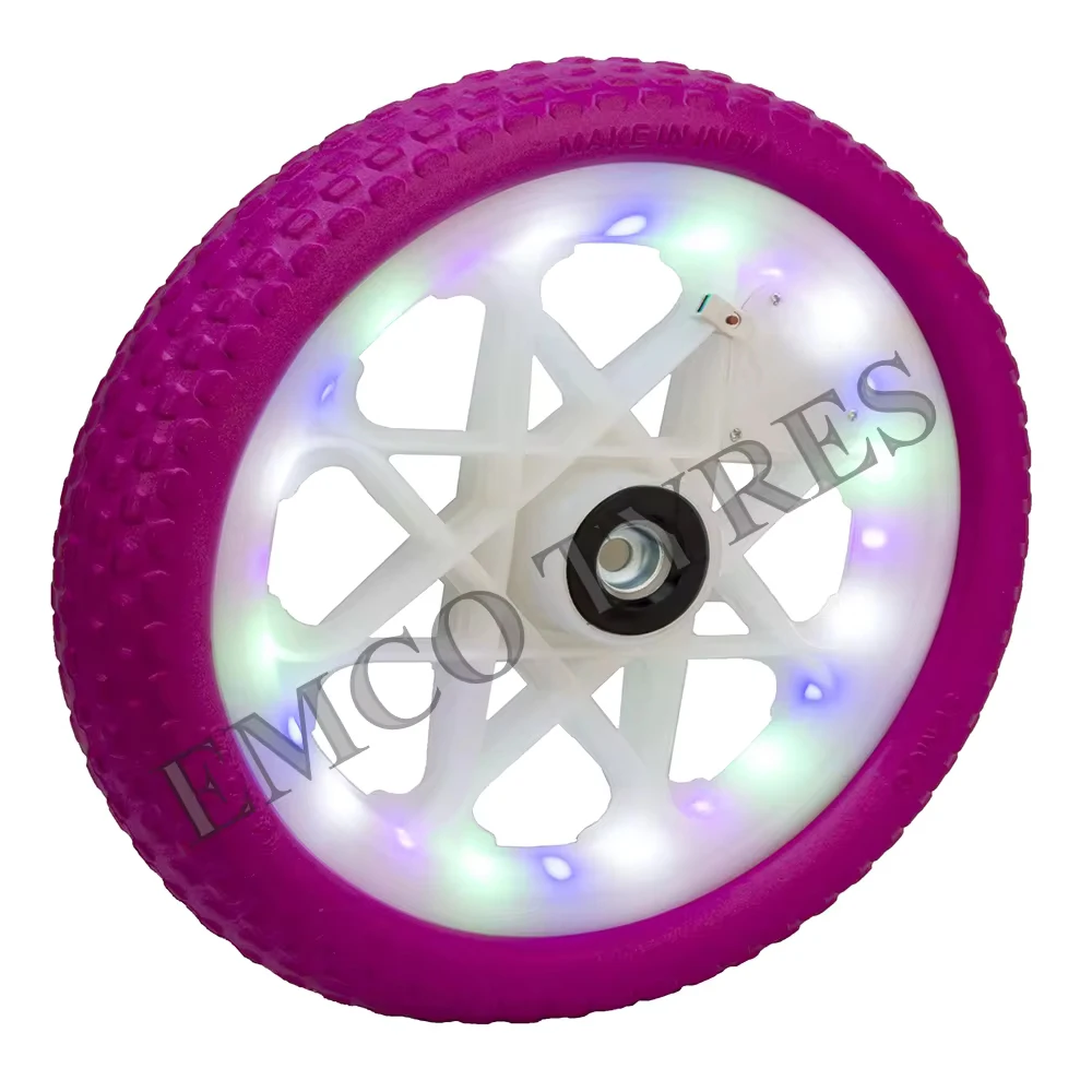14 inch eva tyres tires  with LED light kids cycle tyre motor cycle for  kids  droller from Gopal and Sons