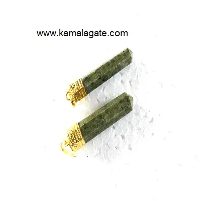 Unpolished Natural Crystal Quartz Rough Point Pendant Raw Metal Stone Jewelry with Plating Unique Crystal Pendant for Sale