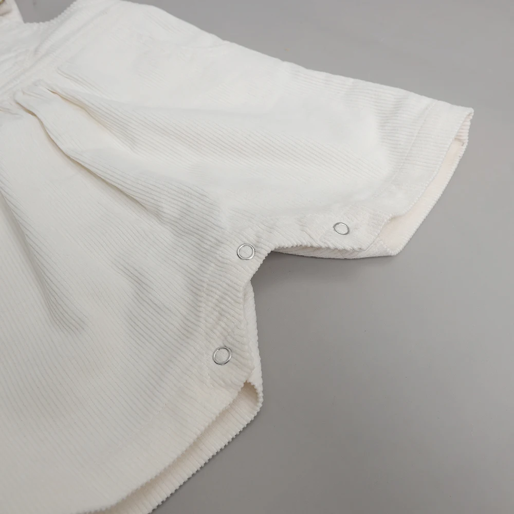 Kids Corduroy Overalls Suspenders Unisex Baby Bibs Cotton Romper With Pocket Playsuits Bodysuits Short Jumpsuit Strap Child