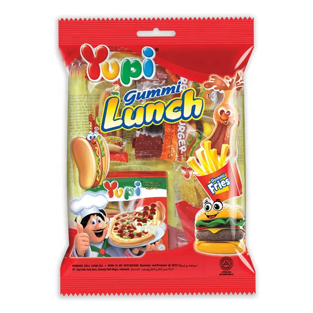 PROMO SALE Yupi Gummy Candies 93gr Lunch Variant Chewy Candy Fruity Cute Food Shape Gummy Candy