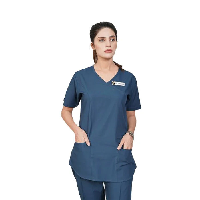 medical apparel hospital uniforms women scrub With Best selling spandex breathable Male/female In Blue At Wholesale