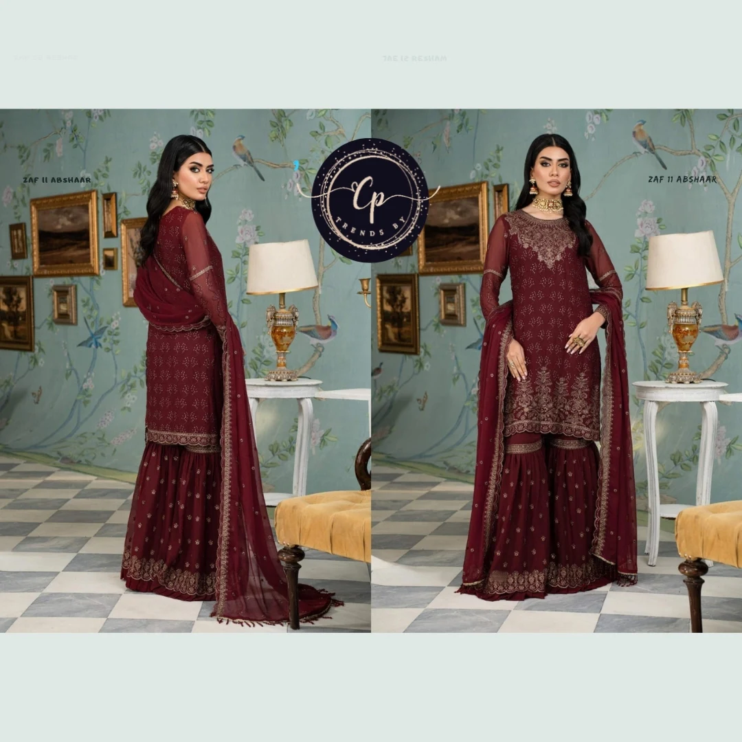 2024 Trends by Cp Pakistani Brand Zarif Afsanah Formal Edit 3 Piece Party Dresses Custom Stitched Ladies Suits