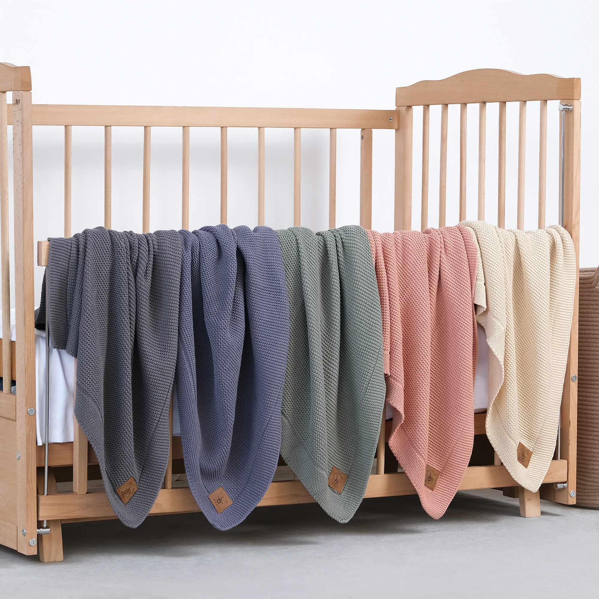 100% Organic Cotton ALINA Stone Blanket 80*100 Cm Hot Sale Baby and Kids Bed Crochet Cable Knit Special Knitted Baby Blanket